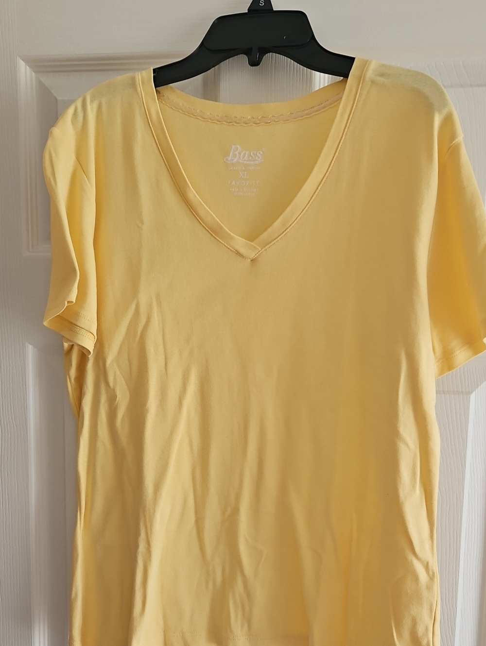Bass Soft Pale Yellow V-Neck Tee